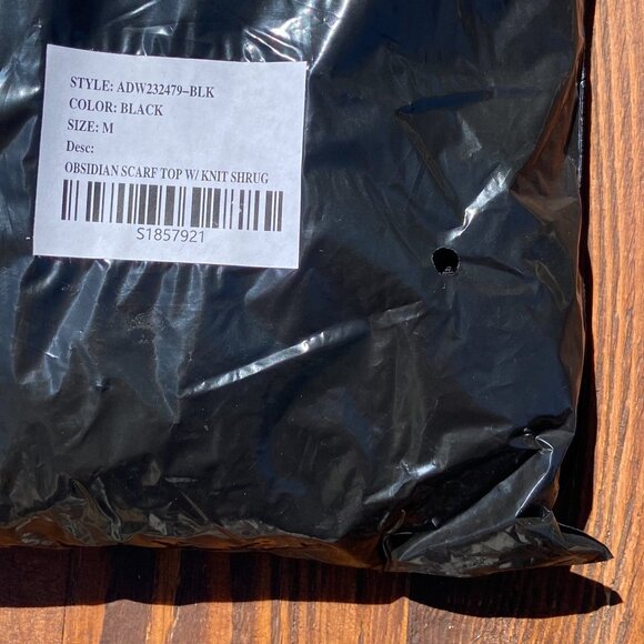 NWT Darker Wavs Jersey Extra Tall Turtleneck Thumbhole Cuffs Open Back Scarf Top - Picture 7 of 10